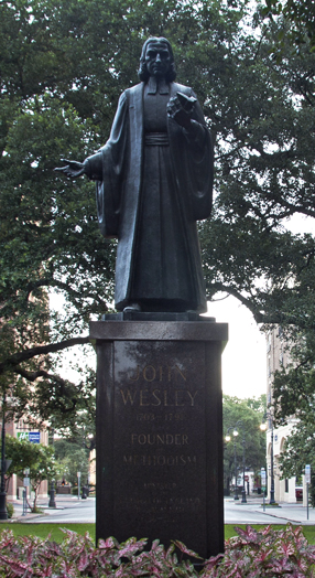 John Wesley monument at Reynolds Square